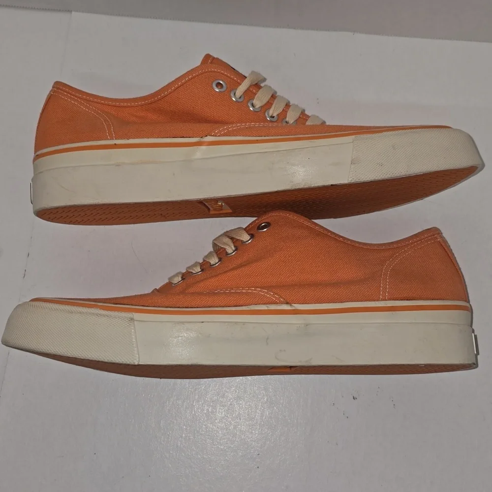 Vintage Polo by Ralph Lauren Men's Orange Canvas Sneakers Size 9.5